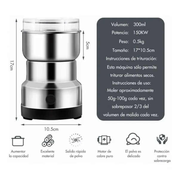 Molino eléctrico para café de grano